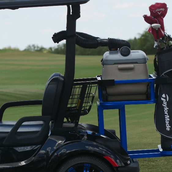 IcyBreeze cooler on a golf cart