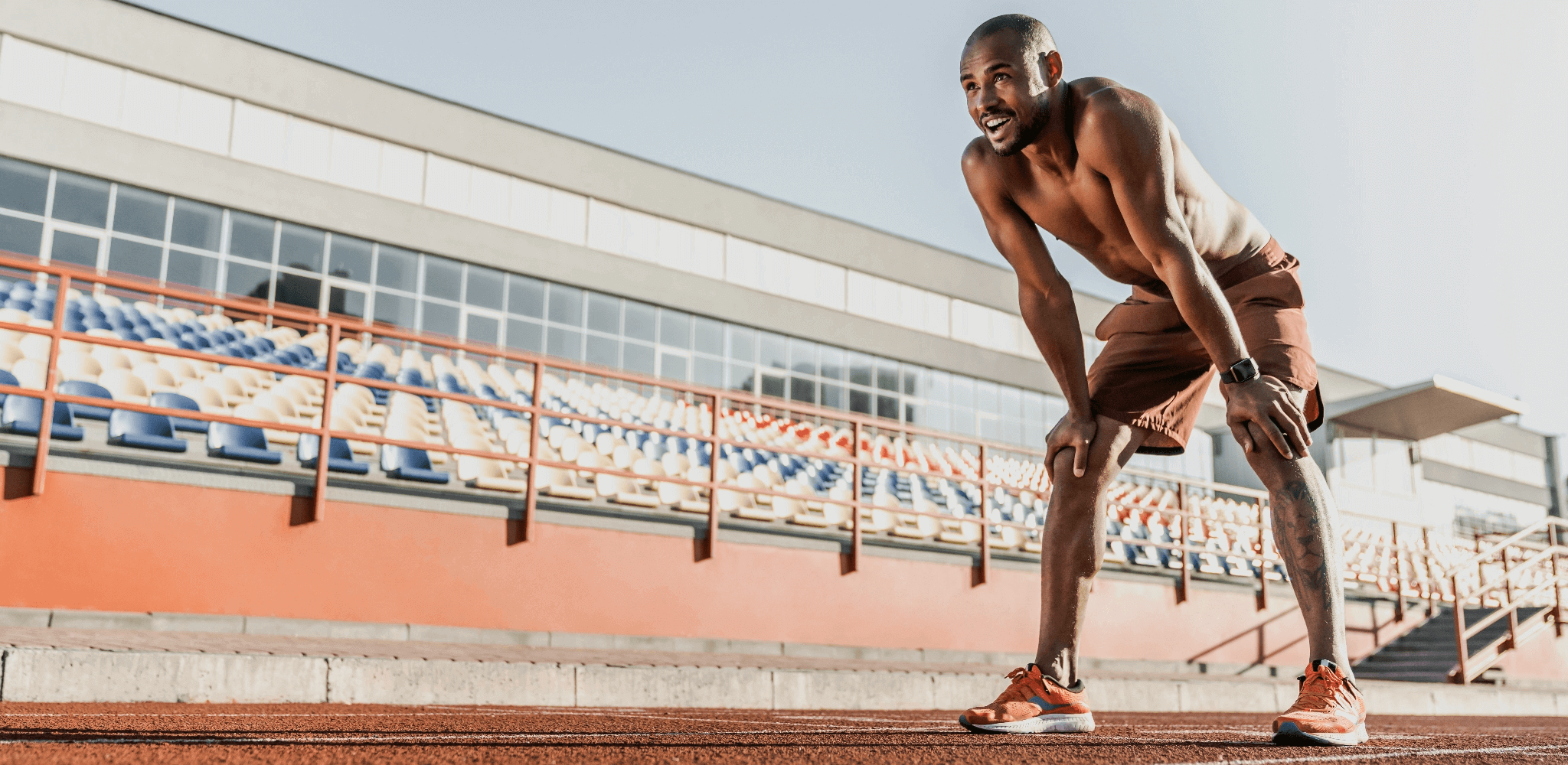 Athlete resting on the track