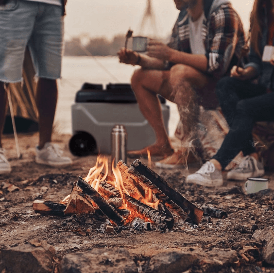 IcyBreeze cooler around a campfire